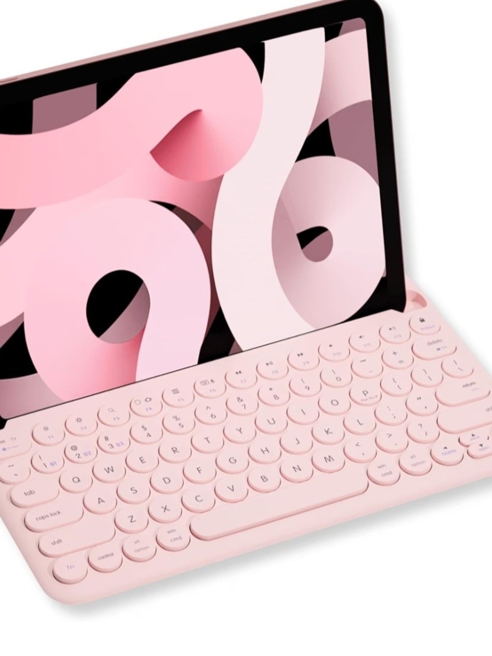 Pink Tablet Keyboard Case - Compatible Wireless Bluetooth Keyboard